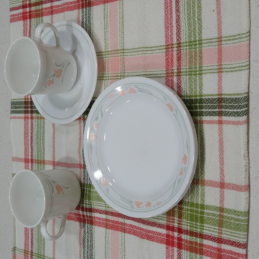 vintage Peach garland Corelle by Corning dinnerware